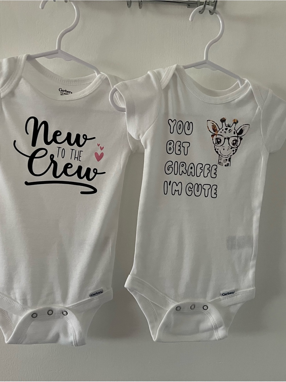 Gerber White onesies 6-9 months- unisex.